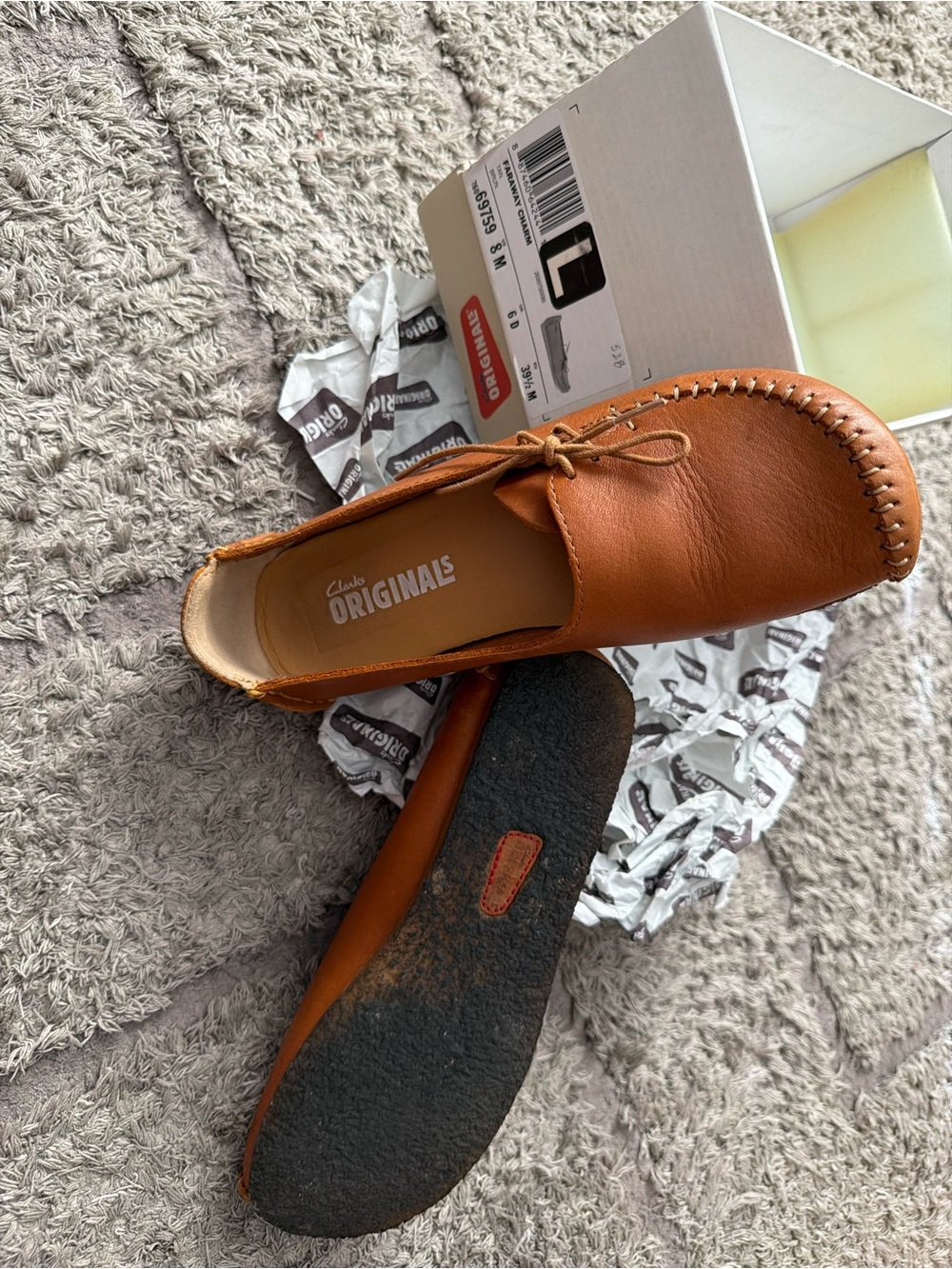 Clarks Originals Women's Tan Leather Moccasins